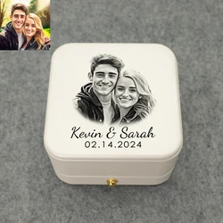 Personalized Custom Wedding Ring Box Double Ring Box Engagement Proposal Ring Holder Proposal Wedding Decor  from your photo