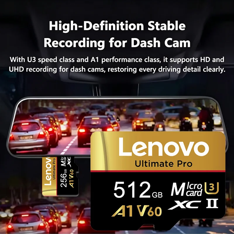 Lenovo High-Speed UHS-I C10 U3 Micro SDXC TF Memory Card