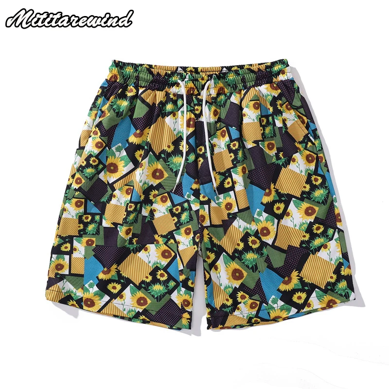 

High Street Trendy Men's Hawaii Beach Shorts Print Floral Men's Summer Thin Pants Couple Youth Fashion Vibe Loose Casual Y2k