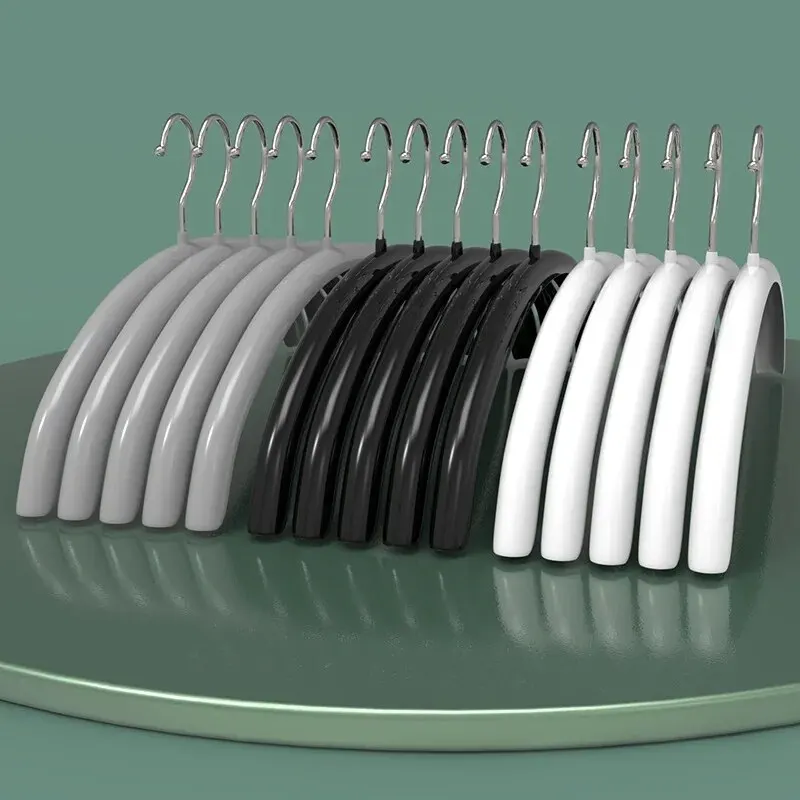 Clothes Hanger Storage Hanger 5PCS Impregnated Plastic Semi-circle Adult Clothes Hanging No Trace Non-slip Bolting Clothes