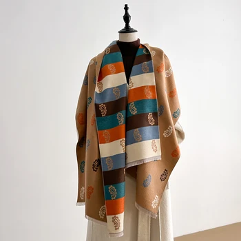 2025 di Modo di Lusso Delle Donne Colorato Paisley Modello Scialle Pashmina Caldo Autunno Inverno Sciarpa per Mujer Femme Accessorio Alla Moda 1