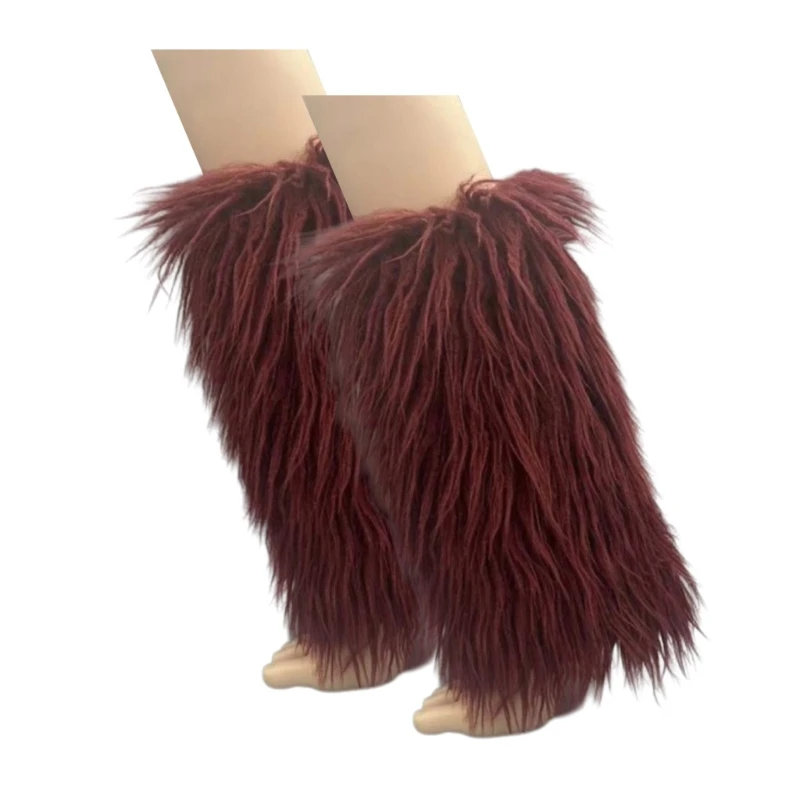 

Faux Furs Leg Warmer,Warm Soft Cozy Fuzzy Leg Warmer Boot Cuffs Cover for Women Party Costumes Boot Sleeves Boot Covers