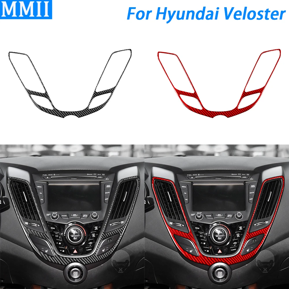 

Для Hyundai Veloster 2012-2017 панель управления кондиционированием воздуха из углеродного волокна, декоративная крышка, аксессуары для салона автомобиля, наклейка