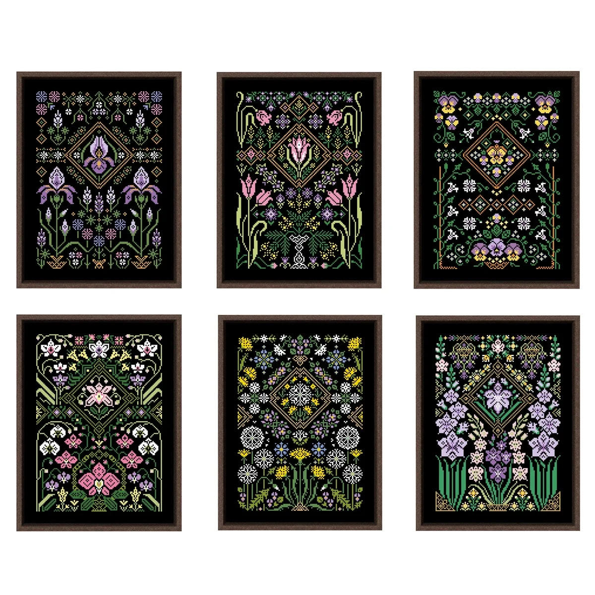 Dandelion cross stitch kit cute cartoon 14ct black canvas cloth cotton embroidery DIY handmade kitchen accessories cross stitch kit
