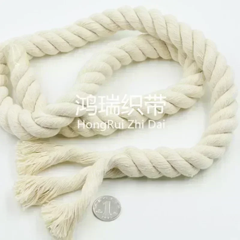 100% Cotton Three Strands Twisted Rope Cords Diameter 5~21mm No Dyeing Original Color 2~21m cotton beading cords cotton cord