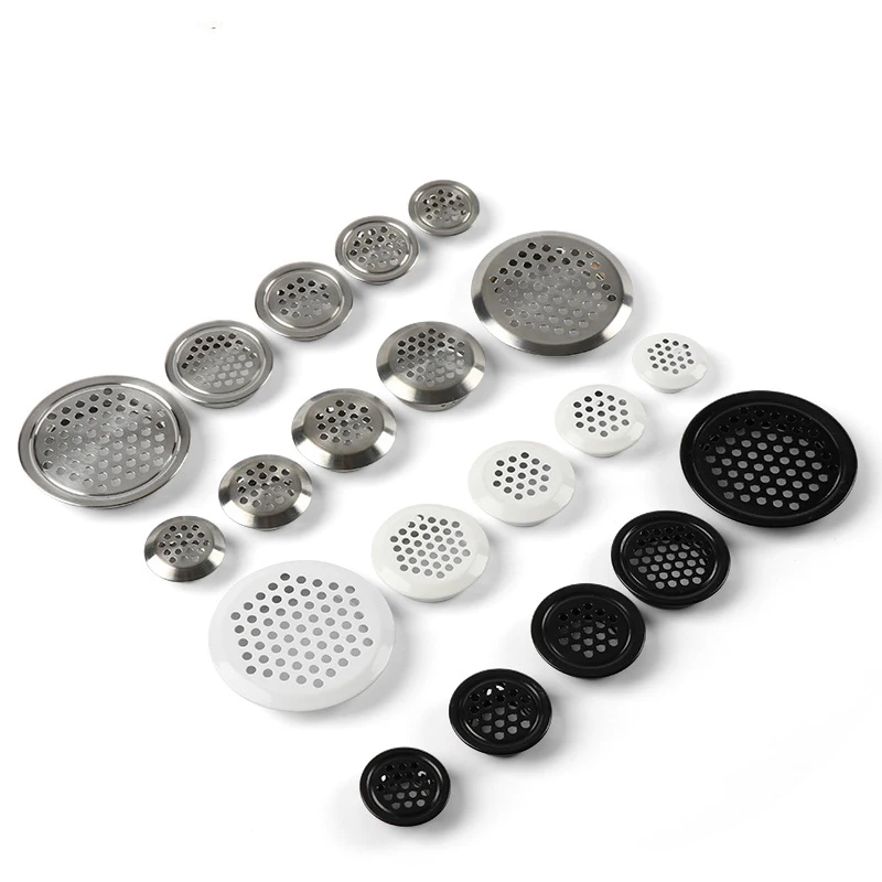 1 Pz Rotondo In Acciaio Inox Griglia Di Sfiato Copertura Nero Bianco Armadio Armadio Foro A Rete Tappi Di Ventilazione Dia 19Mm 25Mm 35Mm 53Mm