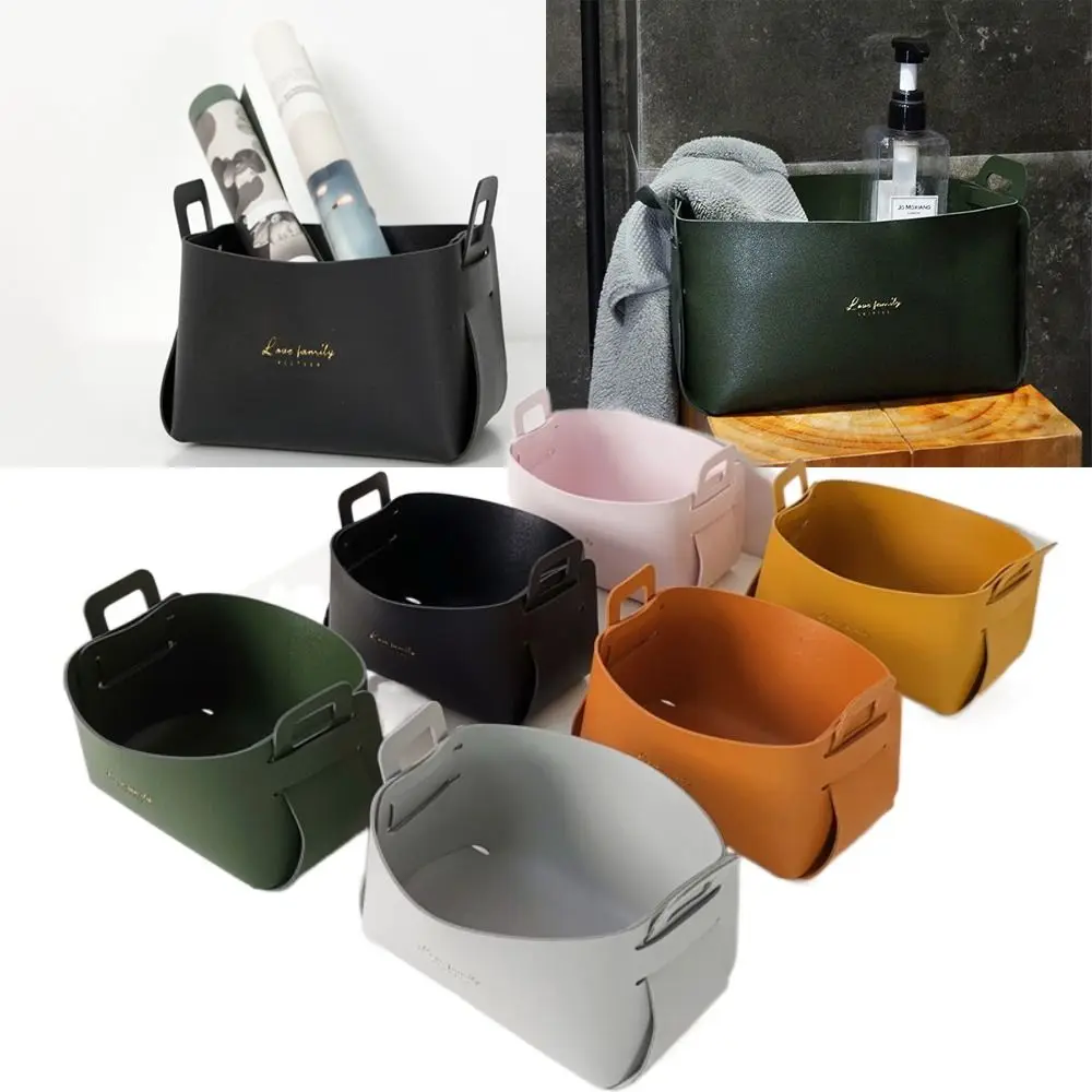 

Складная Настольная коробка для хранения, декоративное украшение для всякой всячины, косметика, искусственная кожа, поднос из ПВХ для гостиной, спальни