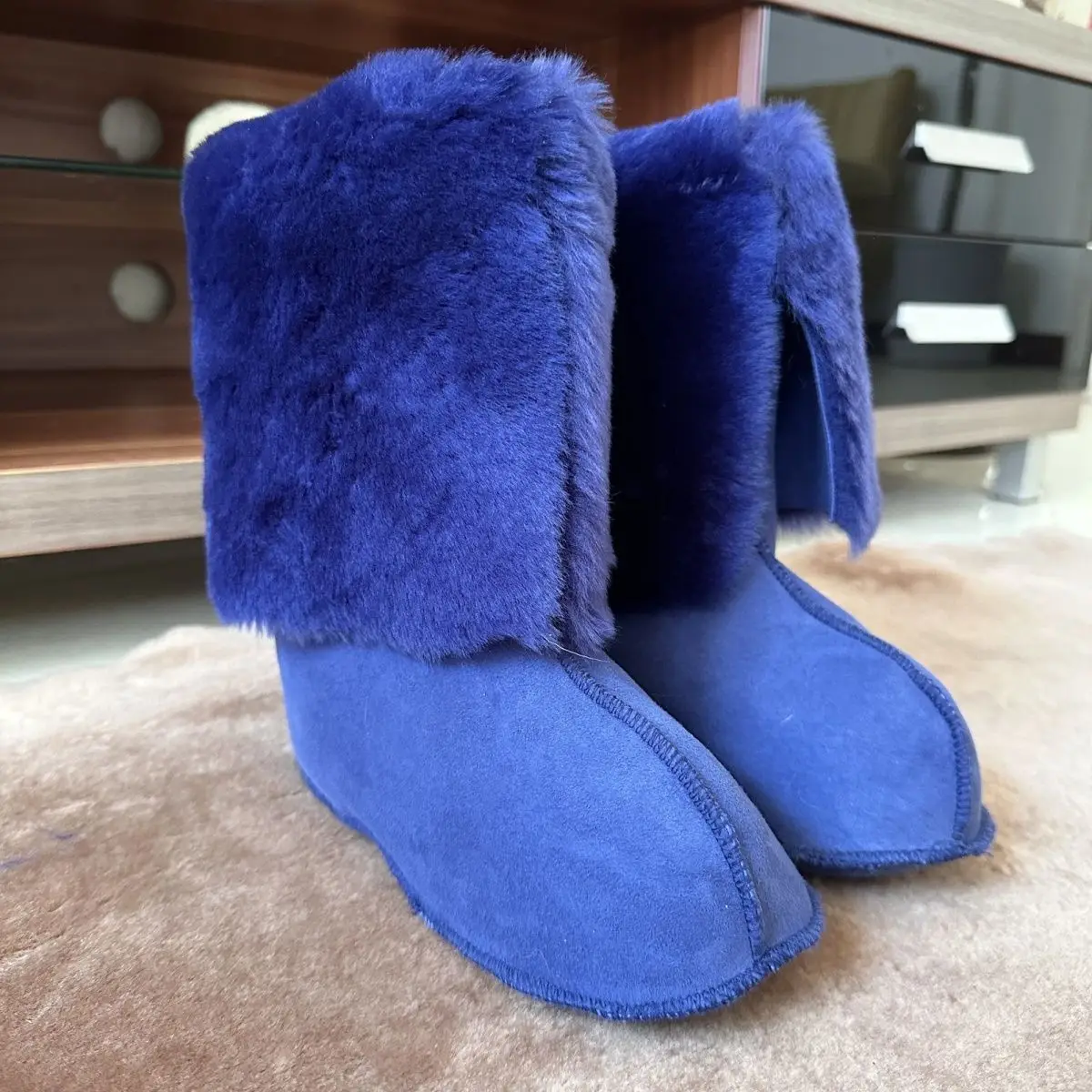 Winter Wear-resistant High-waisted Rain Boots Liner Socks Fur One Thickened Wool Socks Cold Storage Aquatic Cold-resistant Socks