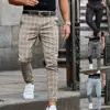 Checkered Pattern Fashion Men Trousers Plaid Loose Autumn Winter Vintage Men's Pants Business Casual Straight Leg Slim Pants 1