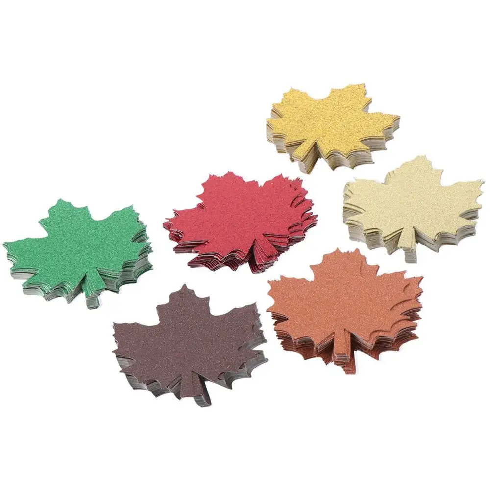 

240PCS Glitter Fall Leaves Cutouts for Home Maple Leaves Autumn Maple Leaves Bulletin Board Paper Leaf Cutouts Set