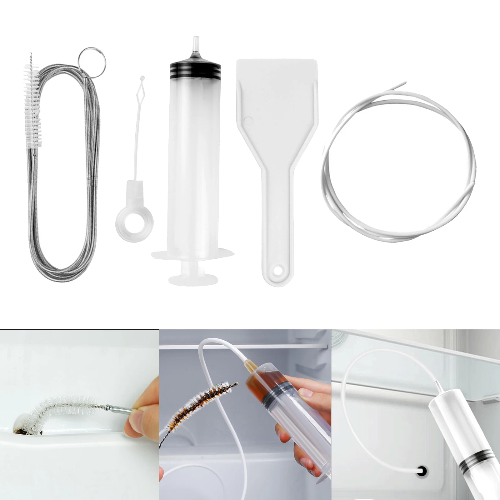 Refrigerator Parts 5Pcs Drain Hole Clog Remover Kitchen Household Cleaning Reusable Fridge Dredging Kits