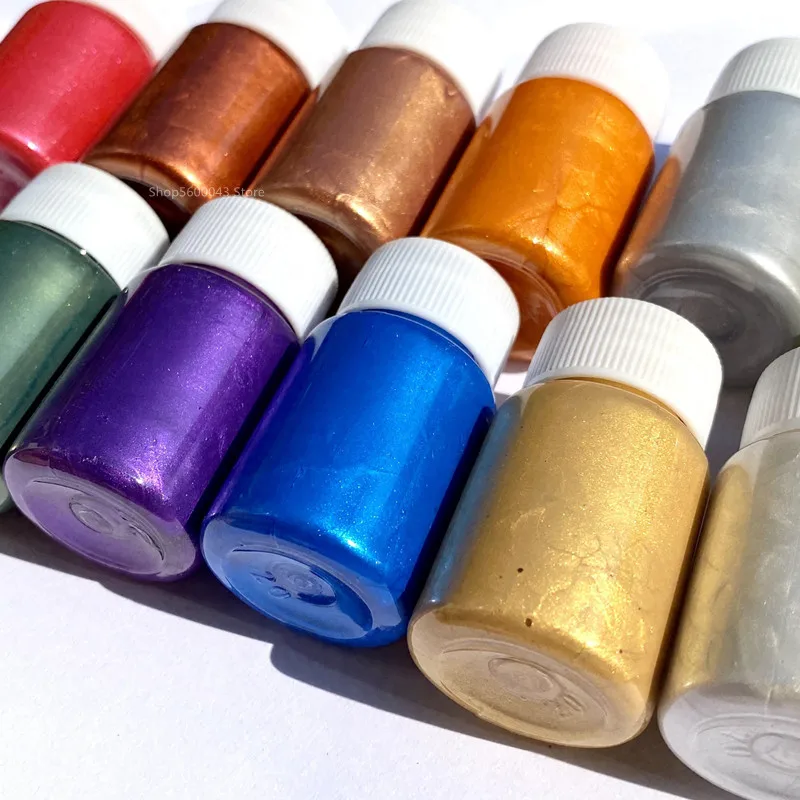 Metallic Pearlescent Acrylic Paint Hand-painted Waterproof DIY Plaster Doll Coloring Model Graffiti Craft Paint 20ml/bottle Acrylic Paint Set Acrylic Paint Acrylic Pigment