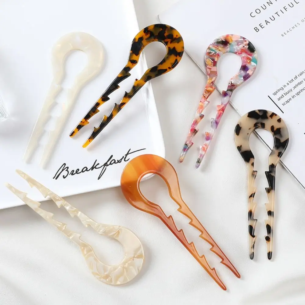 

Fashion Design Hair Fork Multifunction U-Shaped Acetate Hairpin Headwear Accessories Tortoiseshell Hair Sticks Women Girls