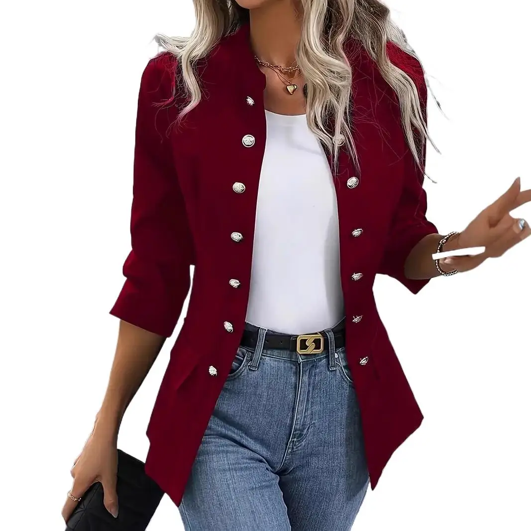 Autumn Women Double Breasted Long Sleeve Slim Blazers