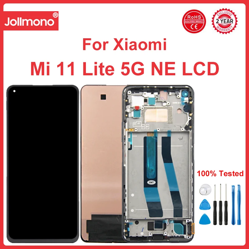 

Mi 11 Lite 5G NE Screen, for Xiaomi 11 Lite 5G NE 2109119DG Lcd Display Digital Touch Screen with Frame for Xiaomi 11 Lite NE 5G