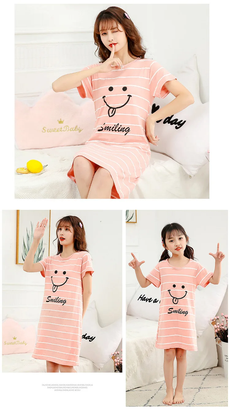 Girl's Nightdress Cartoon Dinosaur Print Pj Round Neck - Temu