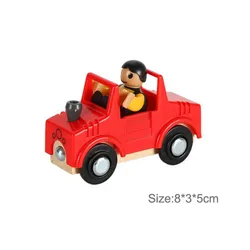 Magnetic Wooden Trolley and Vehicle Set for Kids - Educational Track Accessories and Toys (WHITE)