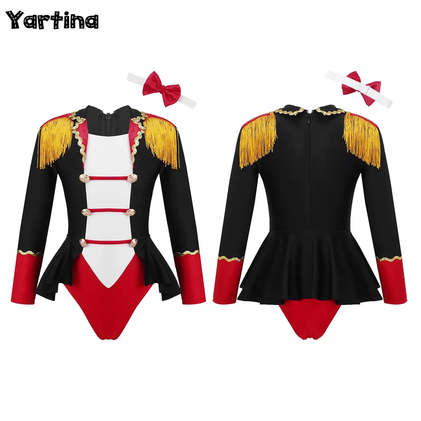 Kids Girls Circus Cosplay Jumpsuit with Tie cosplay costume