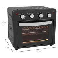 Homcom Four De Table Électrique Multifonction 30L 1600W 43X39X39Cm Noir 3