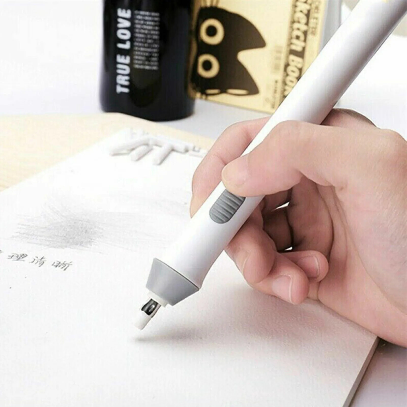 스케치 연필 전기 지우개 아트 지우개, 리필 전기 지우개 키트, 학교 문구류, 사무용품, 쓰기 교정