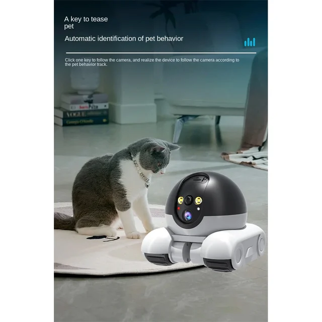 Full HD 1080p Whole House Mobile 5MP Camera Robot, Automatic Tracking 360 ° WiFi Intelligent Monitoring Car Camera 5