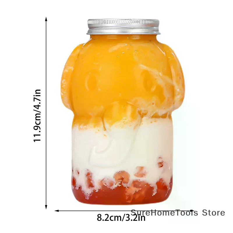 350ml Elephant Water Bottles For Milk Tea Coffee Juice Portable Drinking Cup Home Transparent Juicing Beverage Drink Bottle