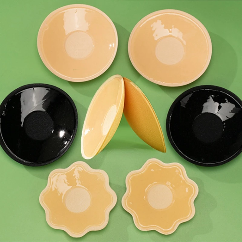 

4 шт. многоразовые невидимые силиконовые накладки на соски, самоклеящиеся накладки на грудь, грудь, бюстгальтер, вкладыши, коврики, наклейки, аксессуары для женщин