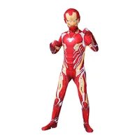 Iron Man Cosplay Bodysuit Jumpsuit Halloween Carnival Party Cosplay Costume for Child Iron Man Costume for Kids Superhero 1