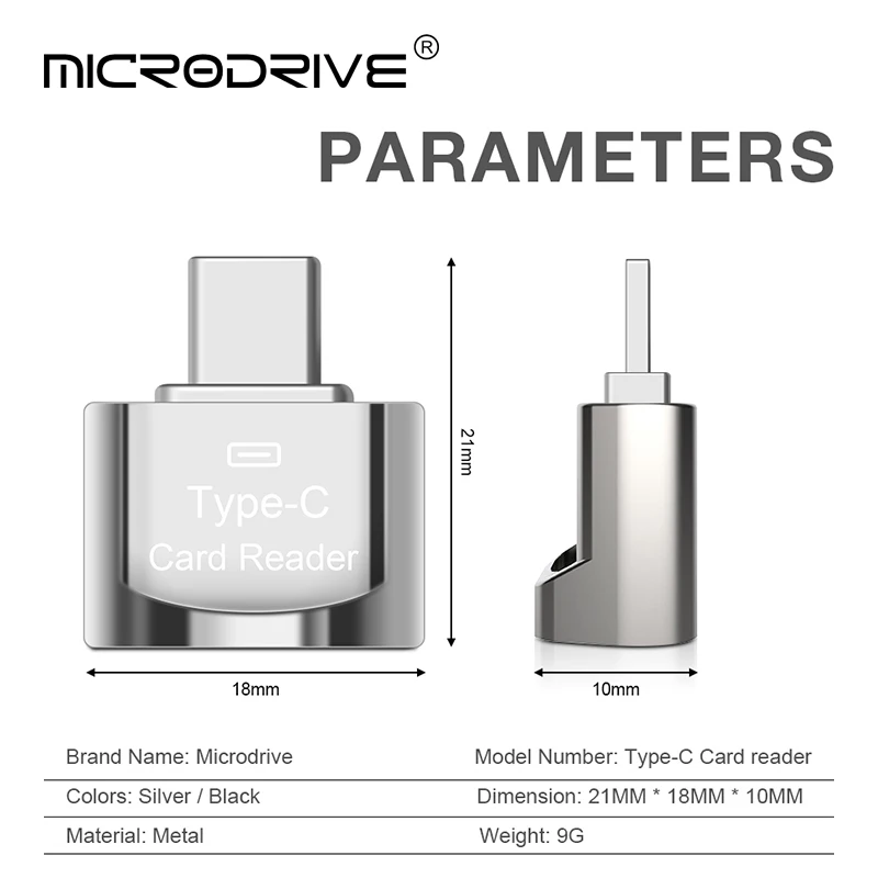 USB-C Memory Card Reader Adapter for SD and Micro SD Cards