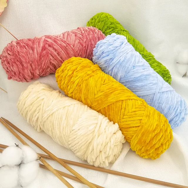 100g/Roll Velvet Yarn Polyester Blended Cotton Chenille Crochet Knitting  Yarn Soft Thread Thick Scarf DIY Hand-Knitted Gift - AliExpress