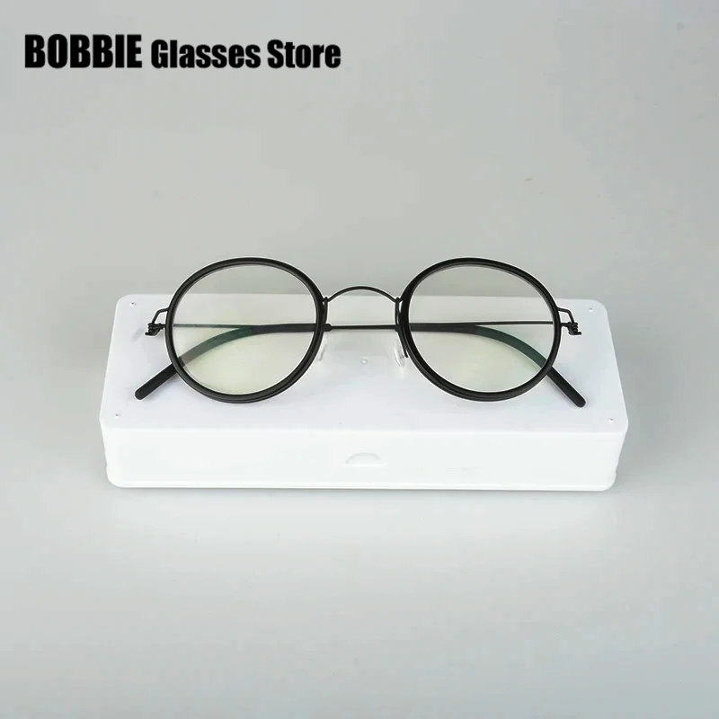 Sleek Ultralight Titanium Round Eyeglasses - Danish Handmade Design