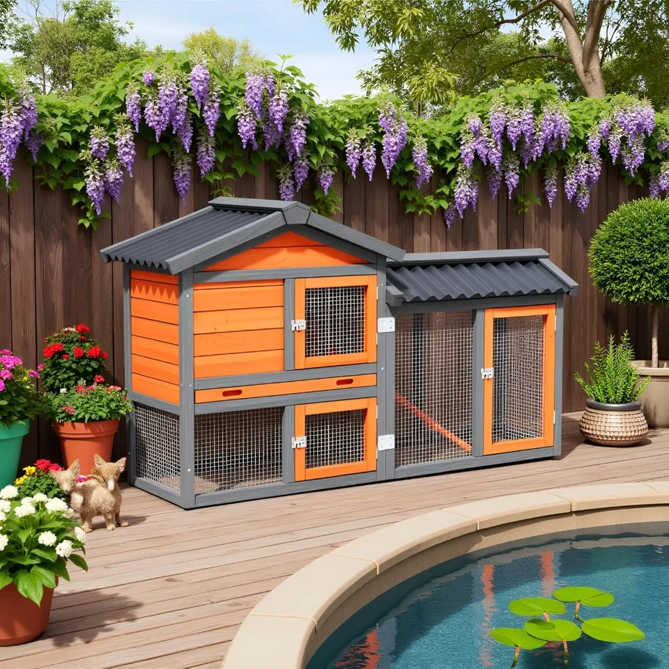 Spacious Wooden Duck Coop for All Weather