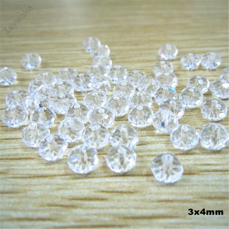 Isywaka Hot Light Green Faceted Crystal Glass Rondelle Spacer Beads for Jewelry Making, 125pcs