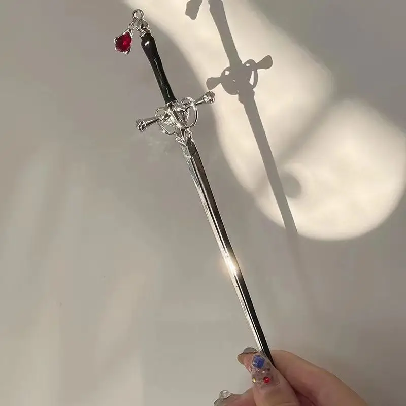 

2024 New Red Pendant Sword Female Hairpin Retro Style Party Gift