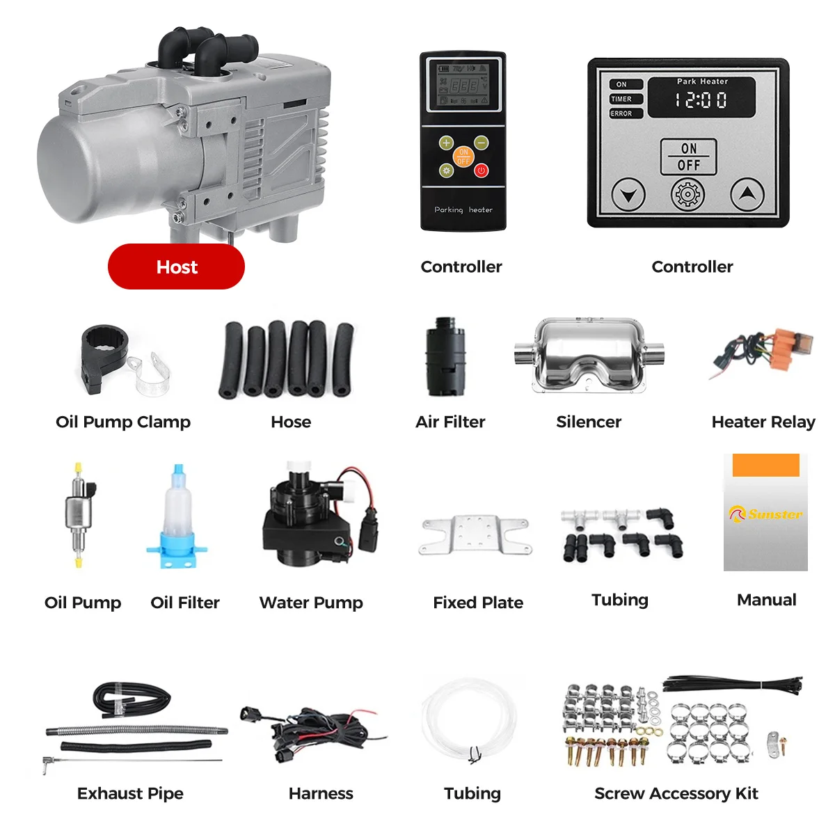 12V 5KW gasoline/diesel Fuel air heater Water heater Liquid Heater