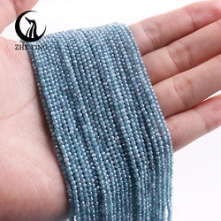 Elegant Matte Sea Blue Zircon Beads - 3mm(115pcs) (34new lake blue)