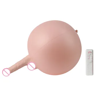 Adult Game Inflatable Sex Sofa Yoga Ball with Dildo Sex Furniture Vibrating Massager Long Penis for Women Masturbation Toy 18+ 2