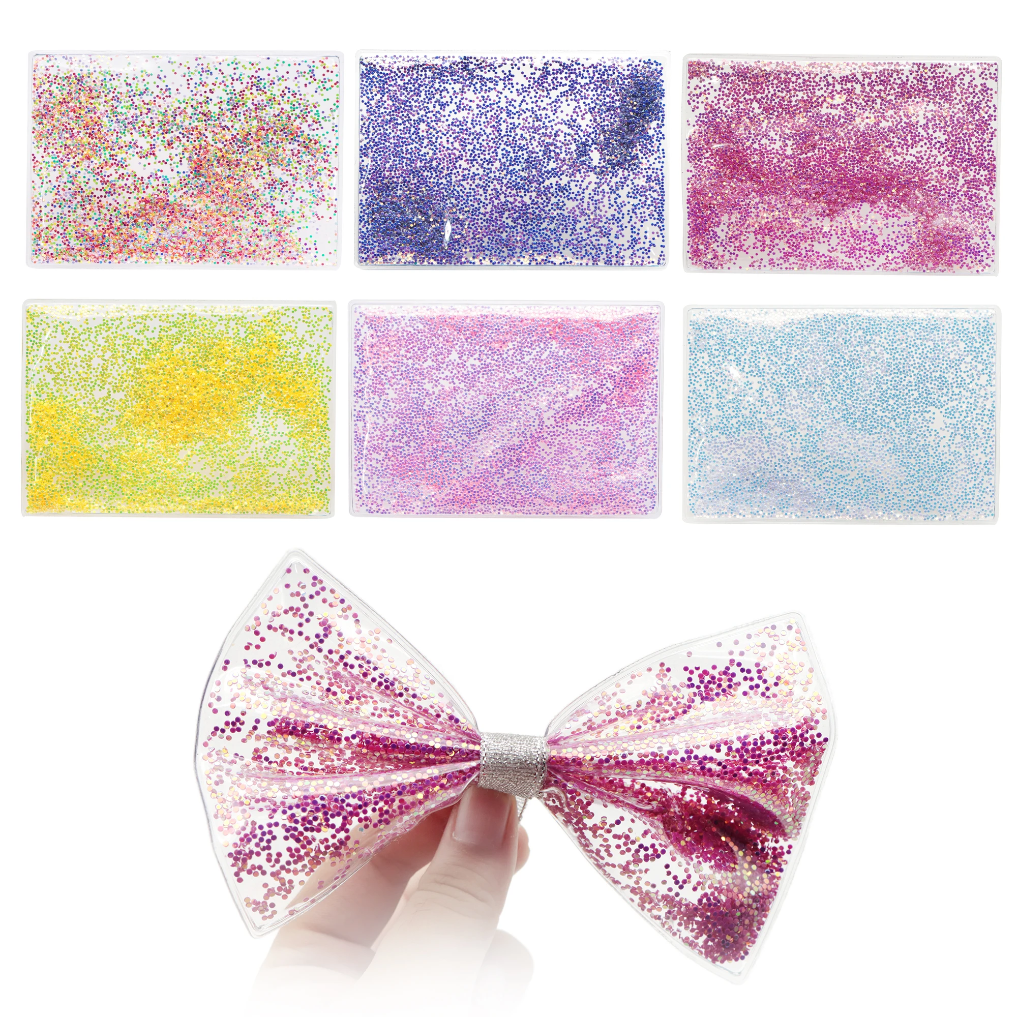 David accessories 10pcs/lot PVC Transparent Shaker Packet Filling Bag DIY Bow Polymer Sequins Accessories Decoration,10Yc18111