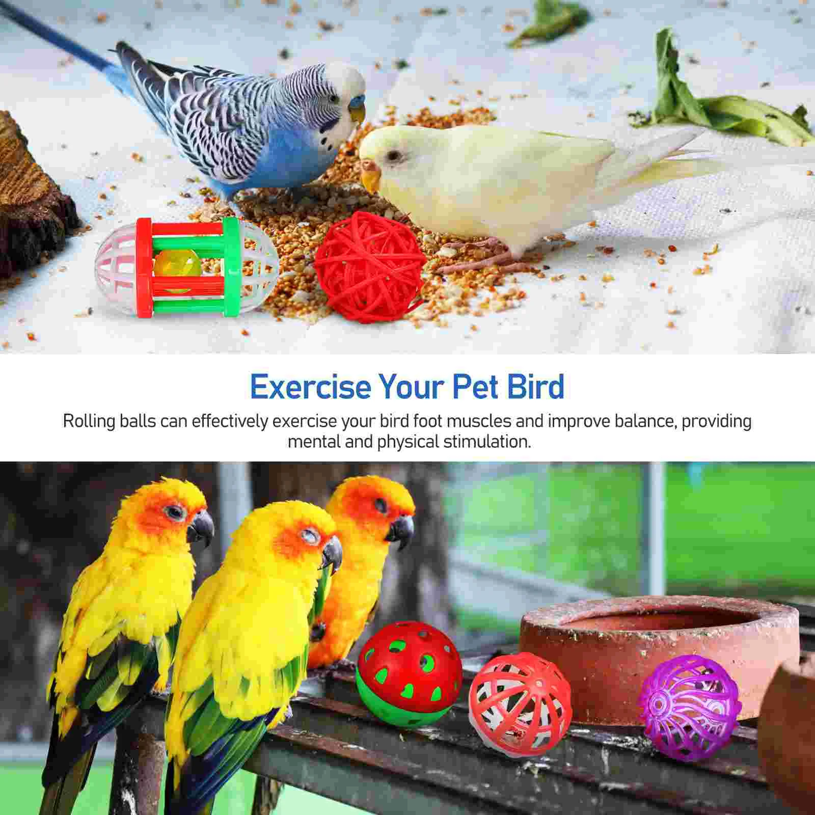 12 Pcs Bird Toys Different Style Bird Balls Grinding Beak Balls for Parrots Budgie Cockatiel