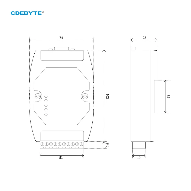 CAN-직렬 프로토콜 변환기, 워치독 내장, 넓은 전송 속도 범위, RS485, RS232, RS422, CDEBYTE ECAN-401S, DC 8 28V
