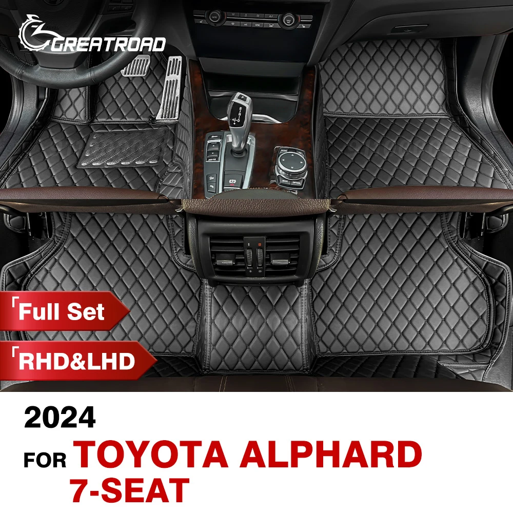 

Автомобильные коврики для Toyota Alphard, 7 сидений, 2024, индивидуальные автомобильные подкладки для ног, аксессуары для интерьера