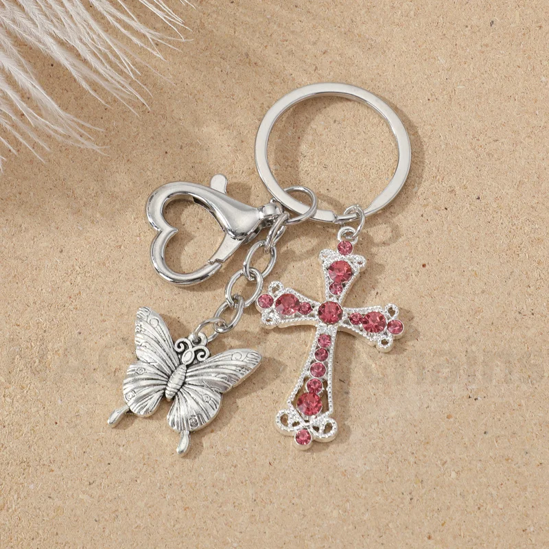 Silver Butterfly Keychain For Women - Y2K Elegant Butterfly Design Key Ring, Polished Silver Tone - View #11