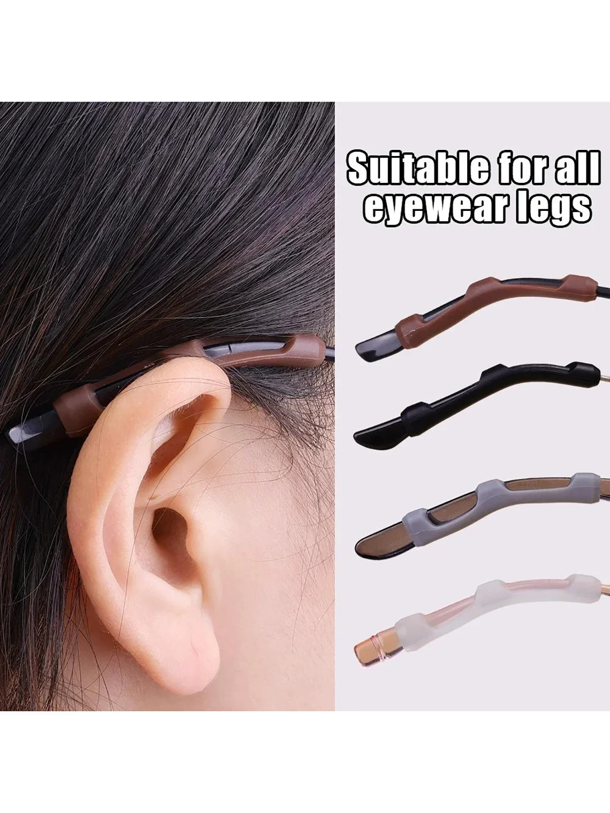2/10Pcs Gläser Anti-slip Silikon Hülse Auge Rahmen Bein Drag Feste Ohr Haken Halterung Anti-drop artefakt Gläser Zubehör – Detail 1