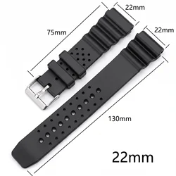Silicone Rubber Watch Band - Replacement Sports Strap (22mm)
