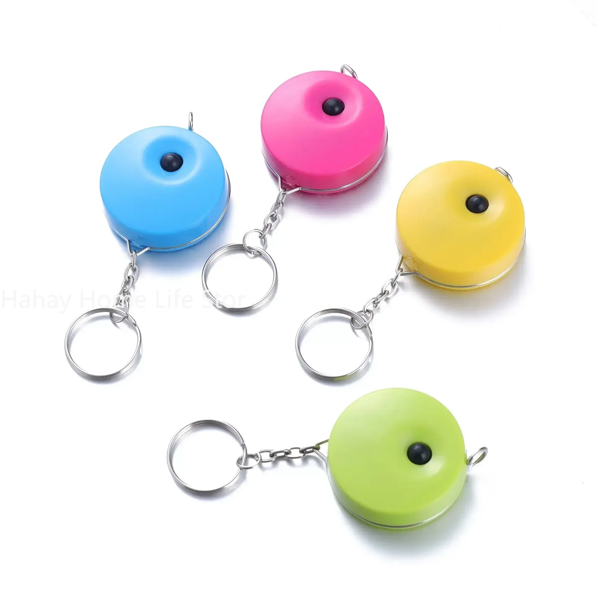 Practical Candy Color Keychain Tape Measure 1.5 Meters Quantity Clothing Size Tape Measure Small Tape Measure