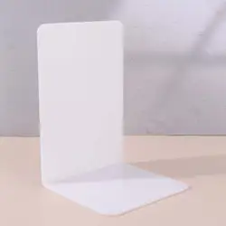 L - Shaped Desktop Organizer Bookend - Durable and Simple Display Stand (White)