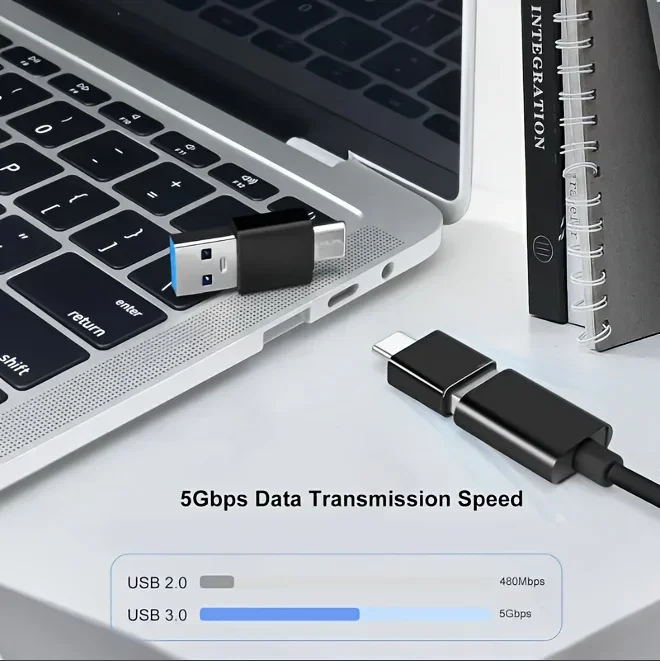 Premium 8-Piece USB-C to USB 3.0 Adapter Set with Durable Connectors for Data Transfer & Charging