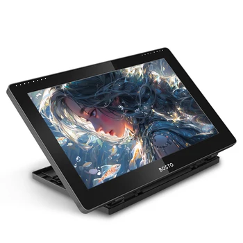BOSTO 16HD 15.6 Inch IPS Graphics Drawing Tablet Display Monitor 1920*1080 High Resolution 16K Pressure Level with Rechargeable