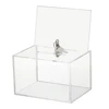Acrylic Donation Box with Lock Raffle Box with Sign Holder Ballot Suggestion Box for Fundraising Donation Voting 2