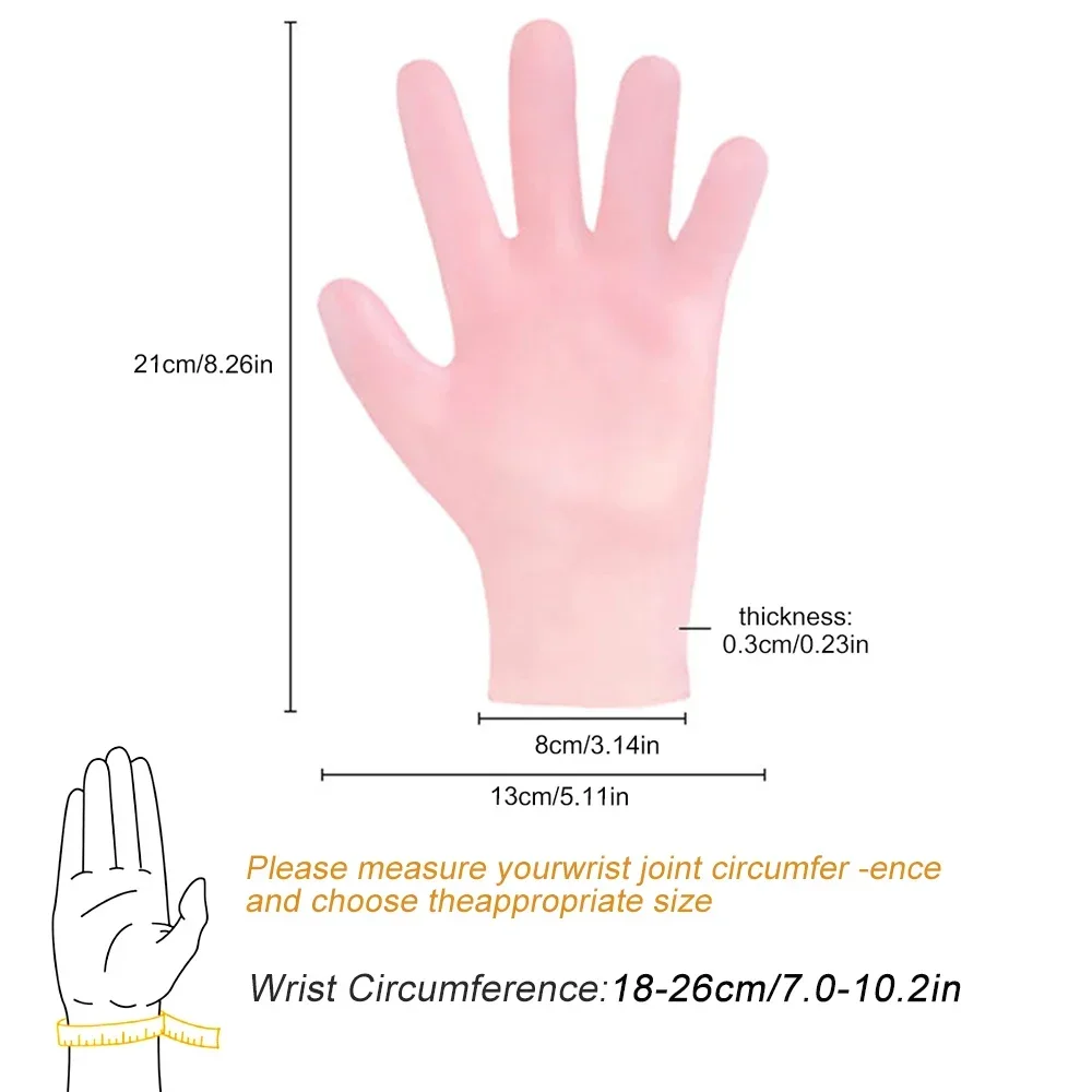 Soft Reusable Moisturizing Gel Over Night Bedtime Gloves Eczema Dry Sensitive Irritated Skin Spa Therapy Secure Hand Protectors